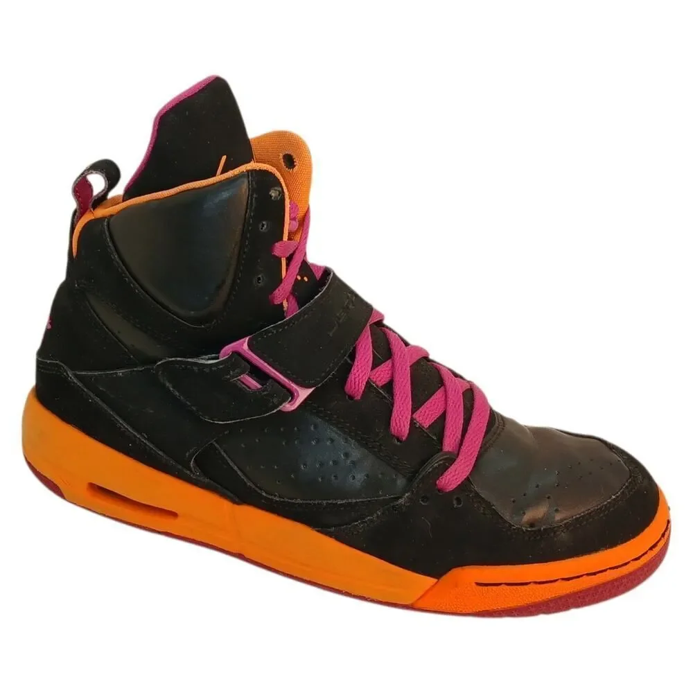 Nike Air Jordan Flight 45 Athletic Sneakers - Black/Orange/Pink - Youth 7
